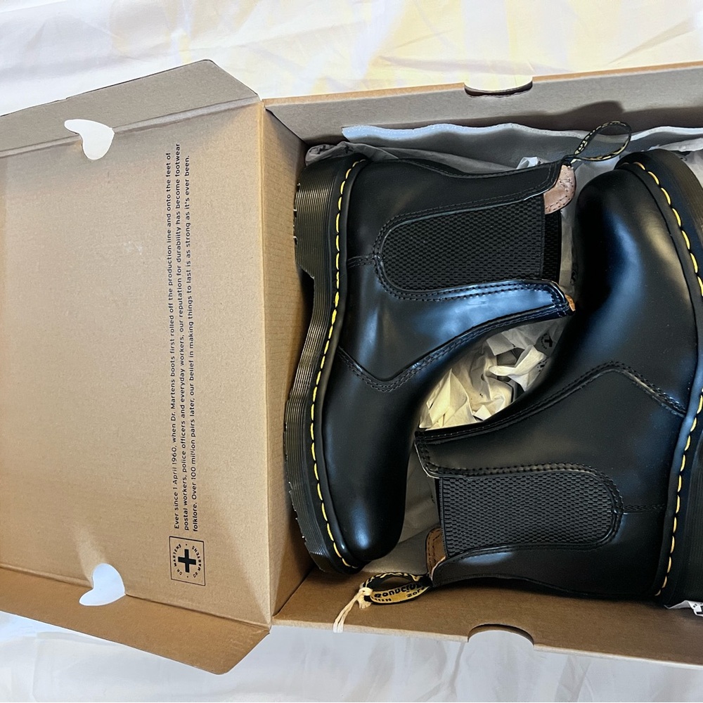 Dr. Martens  Black Boots with Yellow Stitching - Picture 2 of 8